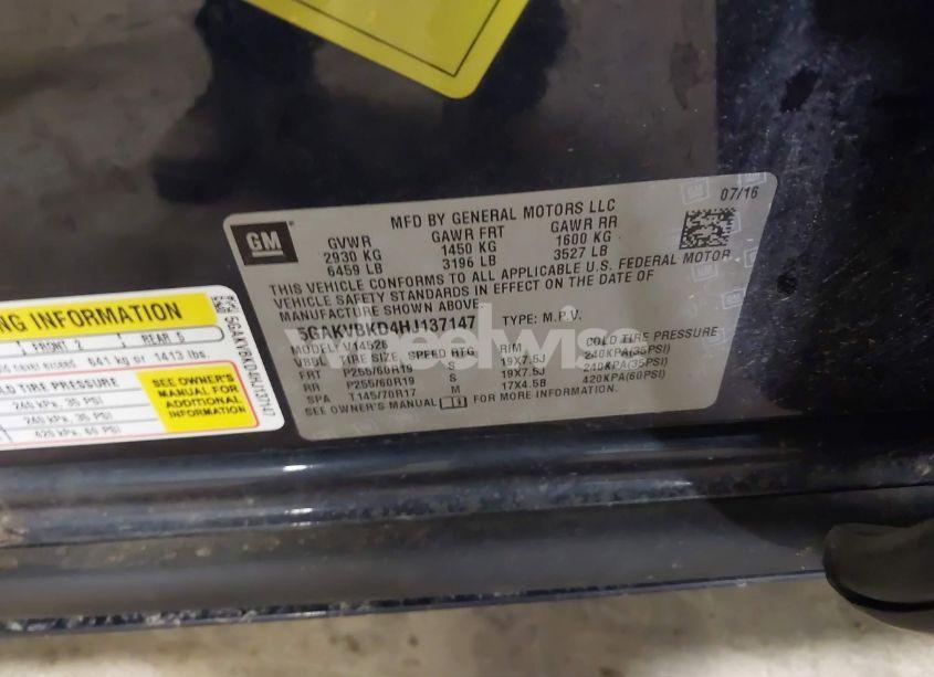 Photo 9 of 2017 Buick Enclave LEATHER (VIN 5GAKVBKD4HJ137147)