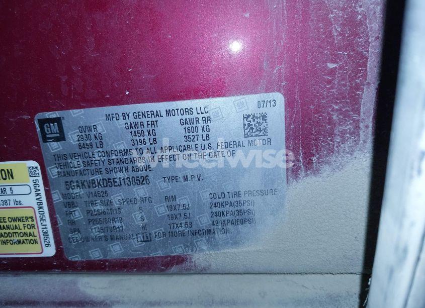 Photo 9 of 2014 Buick Enclave LEATHER (VIN 5GAKVBKD5EJ130526)