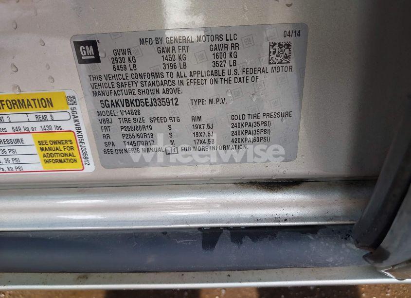 Photo 9 of 2014 Buick Enclave LEATHER (VIN 5GAKVBKD5EJ335912)