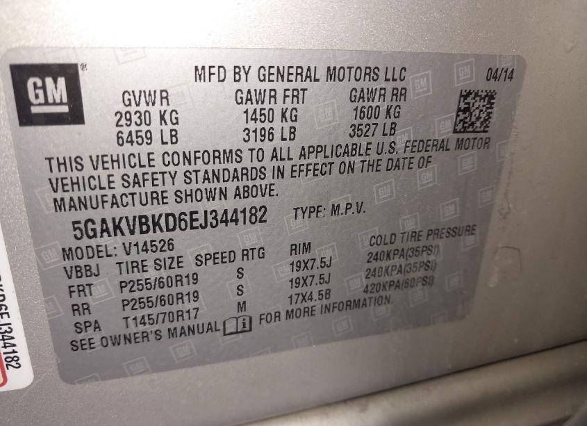 Photo 9 of 2014 Buick Enclave LEATHER (VIN 5GAKVBKD6EJ344182)