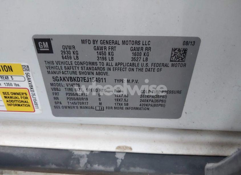 Photo 9 of 2014 Buick Enclave LEATHER (VIN 5GAKVBKD7EJ154911)