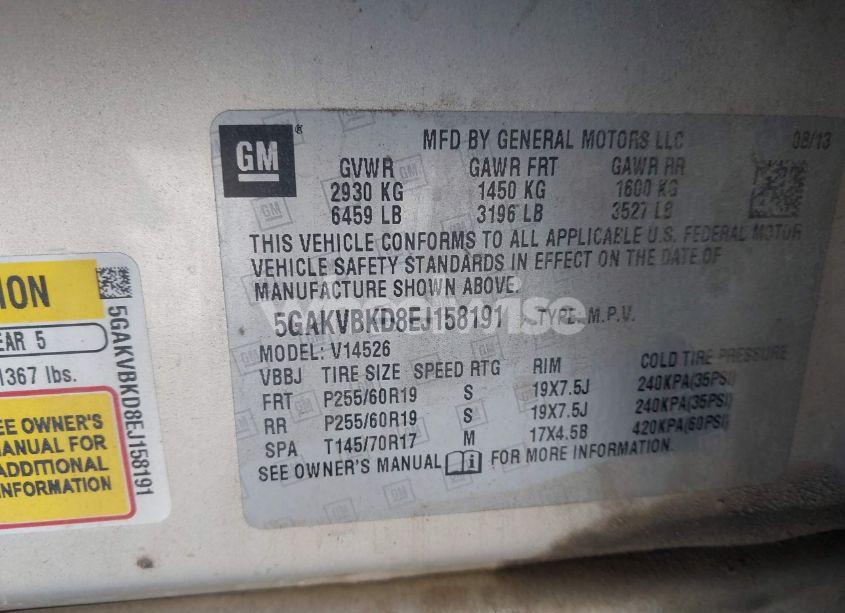 Photo 9 of 2014 Buick Enclave LEATHER (VIN 5GAKVBKD8EJ158191)