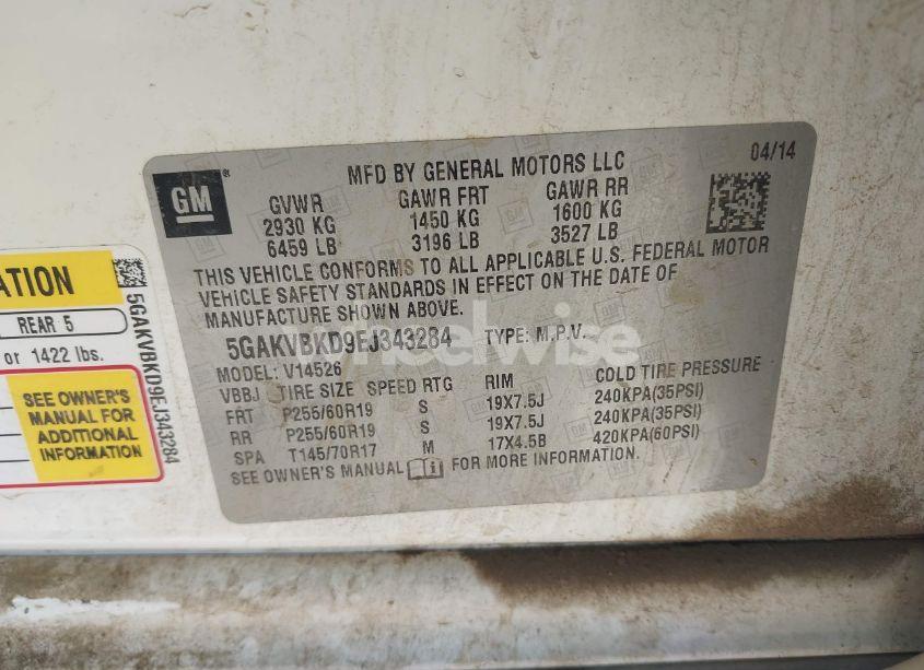 Photo 9 of 2014 Buick Enclave LEATHER (VIN 5GAKVBKD9EJ343284)