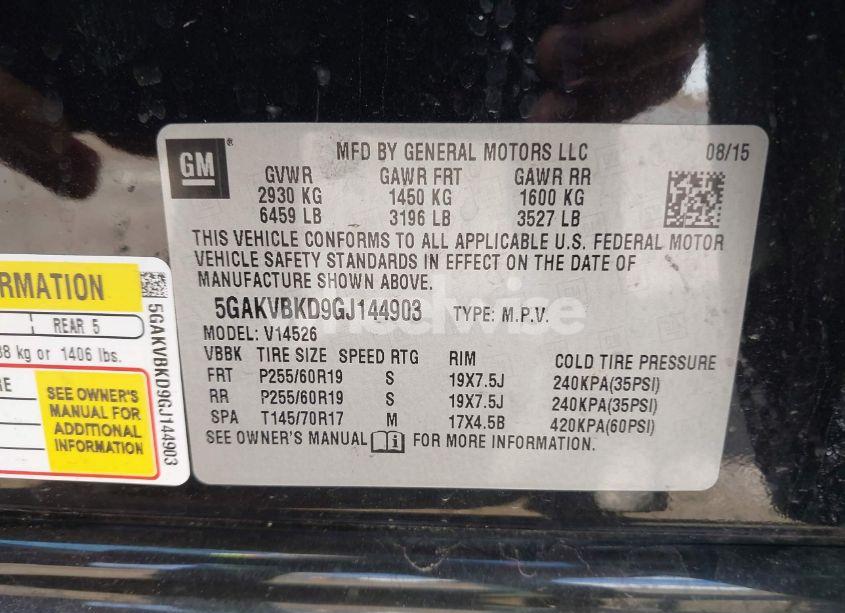 Photo 9 of 2016 Buick Enclave LEATHER (VIN 5GAKVBKD9GJ144903)