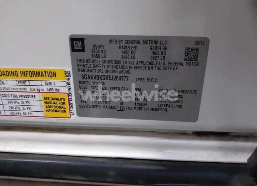 Photo 9 of 2014 Buick Enclave LEATHER (VIN 5GAKVBKDXEJ284777)