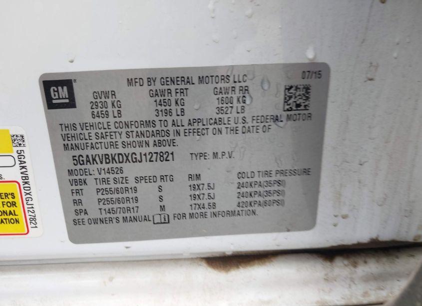 Photo 9 of 2016 Buick Enclave LEATHER (VIN 5GAKVBKDXGJ127821)