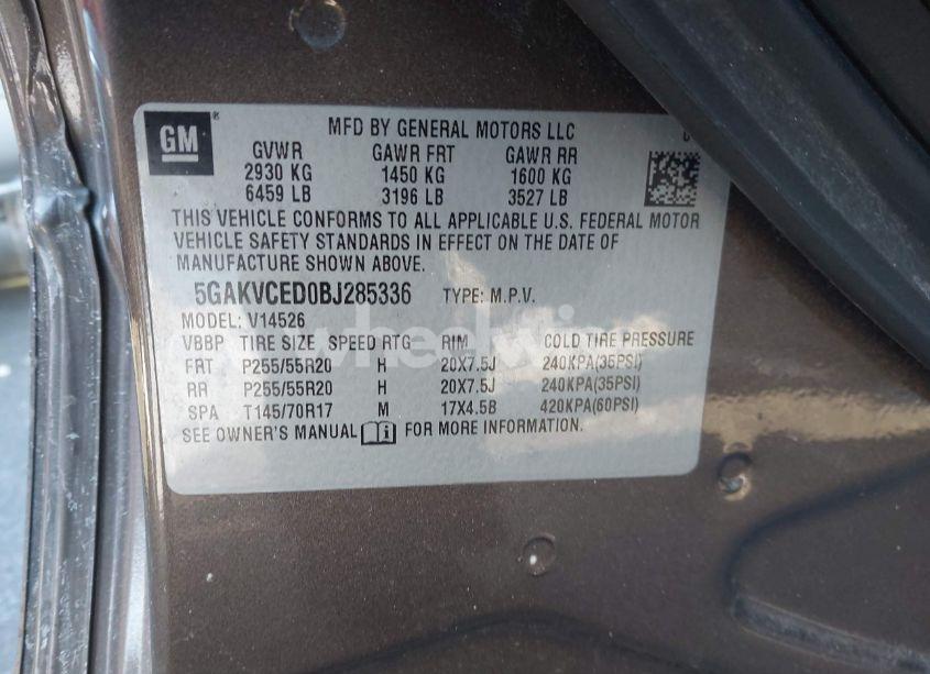 Photo 9 of 2011 Buick Enclave 2XL (VIN 5GAKVCED0BJ285336)