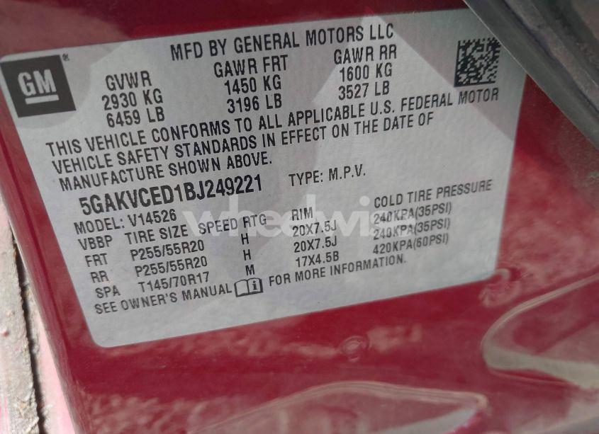 Photo 9 of 2011 Buick Enclave 2XL (VIN 5GAKVCED1BJ249221)