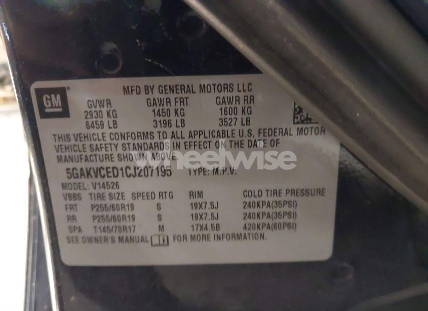 Photo 9 of 2012 Buick Enclave LEATHER (VIN 5GAKVCED1CJ207195)