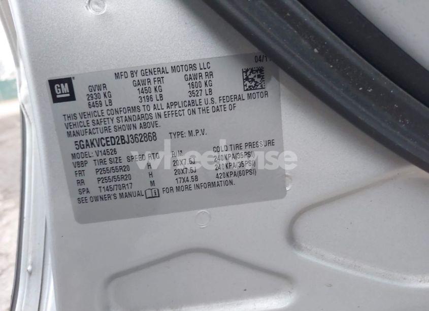 Photo 9 of 2011 Buick Enclave 2XL (VIN 5GAKVCED2BJ362868)