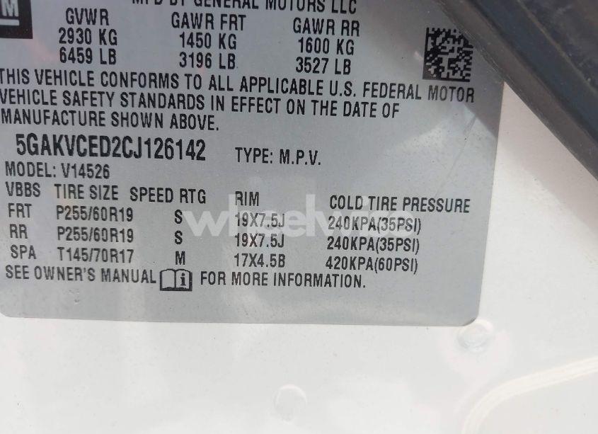 Photo 9 of 2012 Buick Enclave LEATHER (VIN 5GAKVCED2CJ126142)