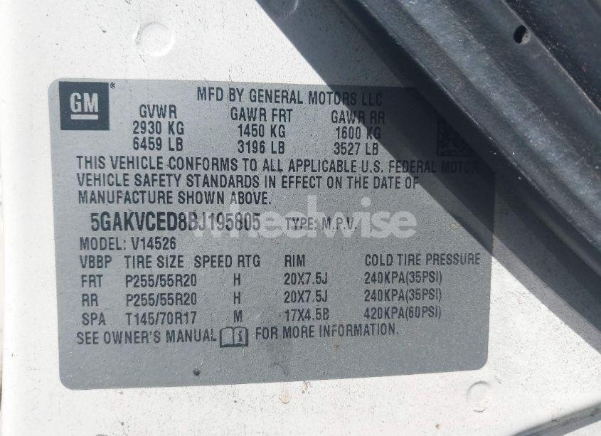 Photo 9 of 2011 Buick Enclave 2XL (VIN 5GAKVCED8BJ195805)