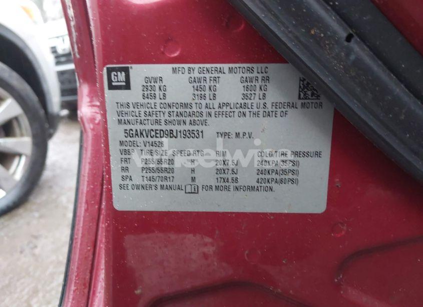 Photo 9 of 2011 Buick Enclave 2XL (VIN 5GAKVCED9BJ193531)