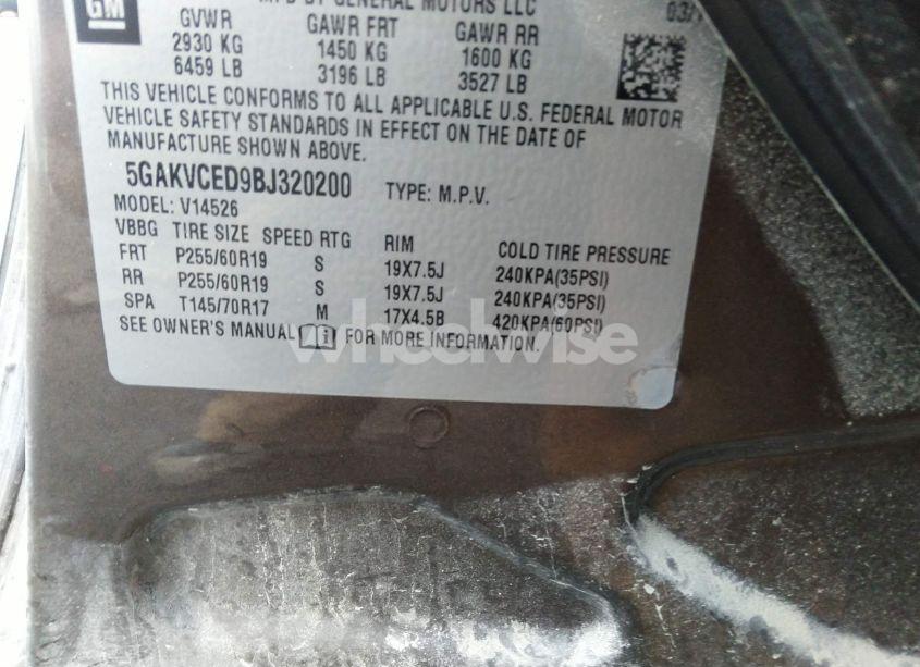 Photo 9 of 2011 Buick Enclave 2XL (VIN 5GAKVCED9BJ320200)