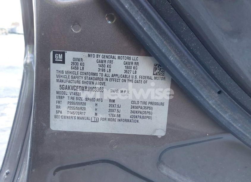 Photo 9 of 2011 Buick Enclave 2XL (VIN 5GAKVCEDXBJ103366)