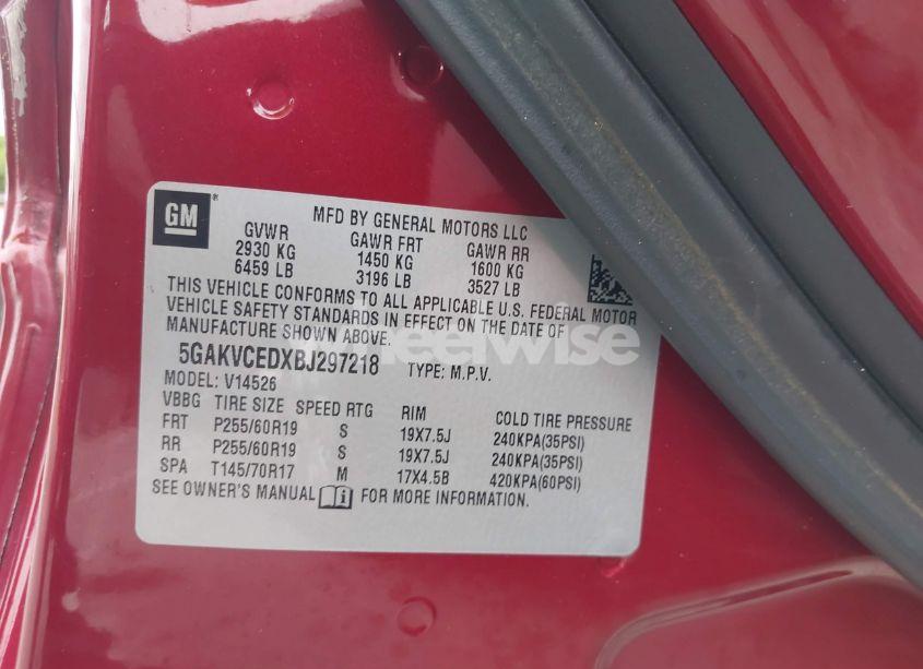 Photo 9 of 2011 Buick Enclave 2XL (VIN 5GAKVCEDXBJ297218)