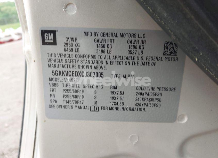 Photo 9 of 2012 Buick Enclave LEATHER (VIN 5GAKVCEDXCJ307005)