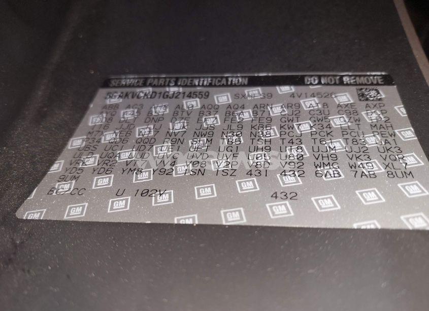 Photo 9 of 2016 Buick Enclave PREMIUM (VIN 5GAKVCKD1GJ214559)