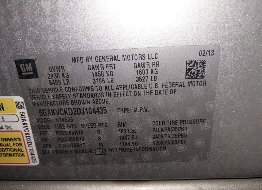 Photo 9 of 2013 Buick Enclave LEATHER (VIN 5GAKVCKD2DJ184435)