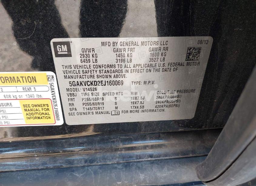 Photo 9 of 2014 Buick Enclave PREMIUM (VIN 5GAKVCKD2EJ160069)