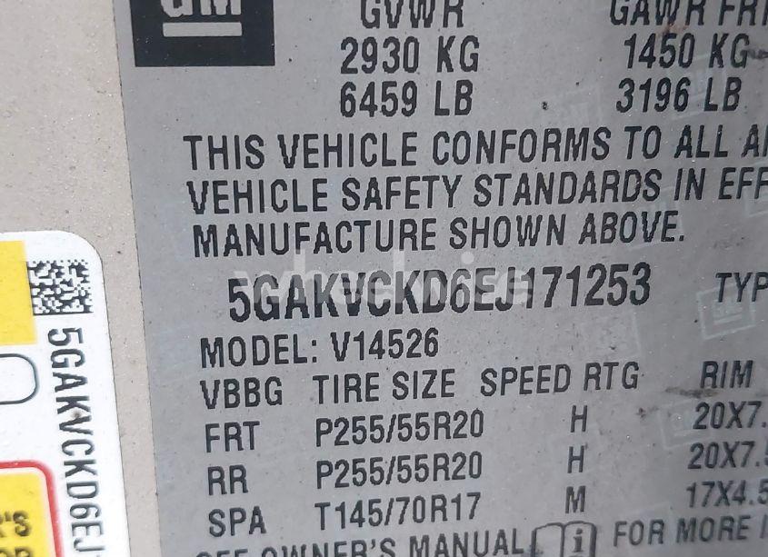 Photo 9 of 2014 Buick Enclave PREMIUM (VIN 5GAKVCKD6EJ171253)