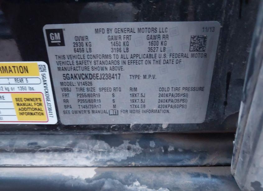 Photo 9 of 2014 Buick Enclave PREMIUM (VIN 5GAKVCKD6EJ238417)