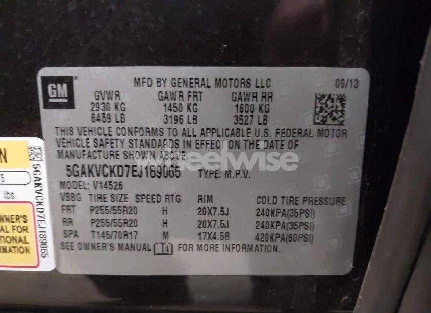 Photo 9 of 2014 Buick Enclave PREMIUM (VIN 5GAKVCKD7EJ189065)