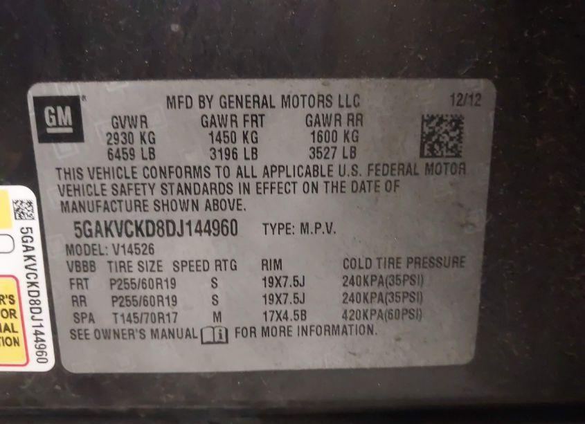 Photo 9 of 2013 Buick Enclave LEATHER (VIN 5GAKVCKD8DJ144960)