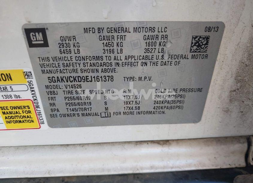 Photo 9 of 2014 Buick Enclave PREMIUM (VIN 5GAKVCKD9EJ161378)