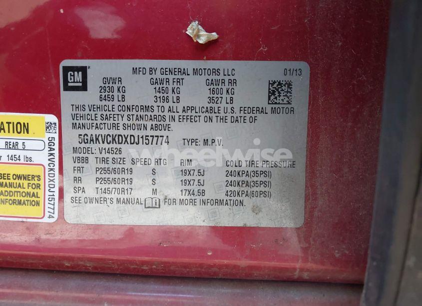 Photo 9 of 2013 Buick Enclave LEATHER (VIN 5GAKVCKDXDJ157774)