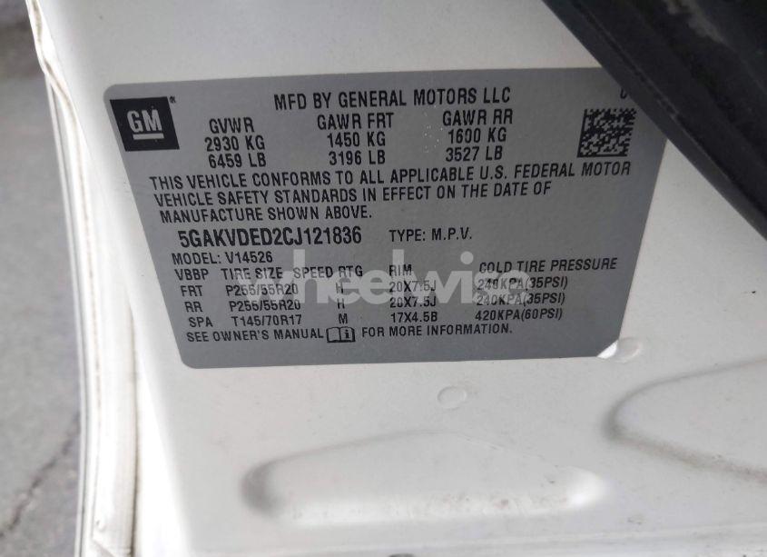 Photo 9 of 2012 Buick Enclave PREMIUM (VIN 5GAKVDED2CJ121836)