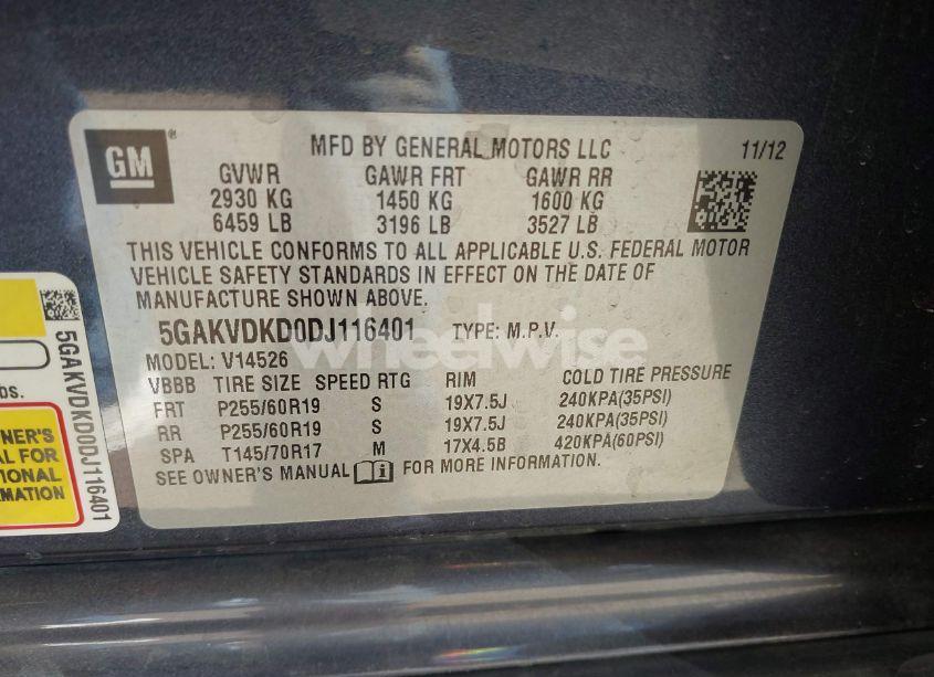 Photo 9 of 2013 Buick Enclave PREMIUM (VIN 5GAKVDKD0DJ116401)