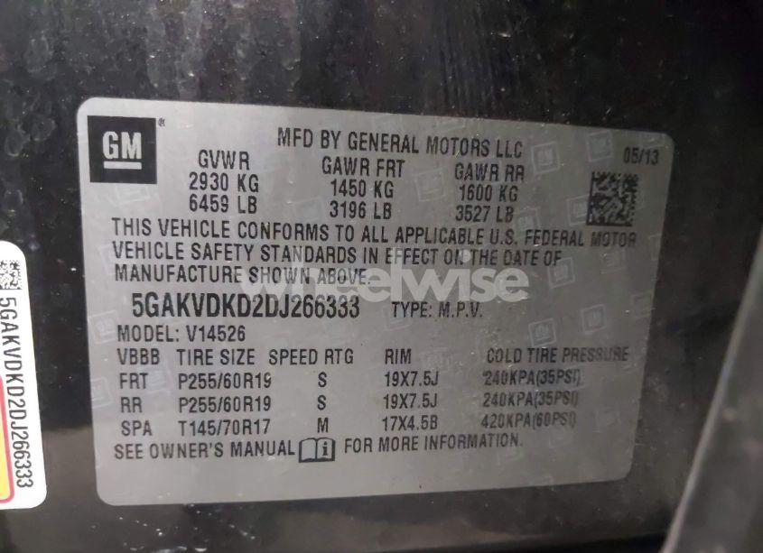 Photo 9 of 2013 Buick Enclave PREMIUM (VIN 5GAKVDKD2DJ266333)