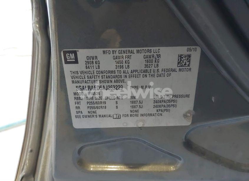 Photo 9 of 2010 Buick Enclave CX (VIN 5GALRAED5AJ263229)