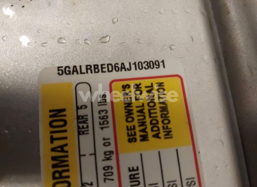 Photo 9 of 2010 Buick Enclave 1XL (VIN 5GALRBED6AJ103091)