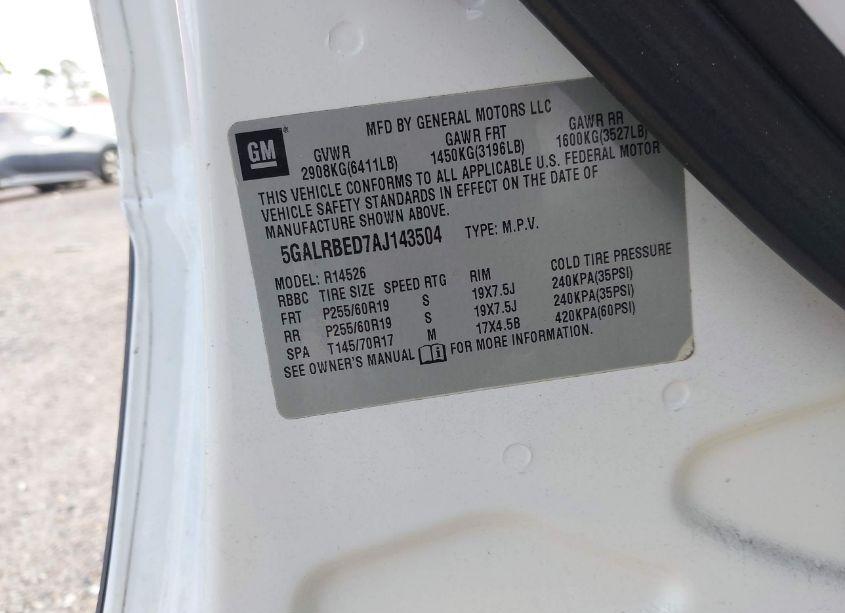 Photo 9 of 2010 Buick Enclave 1XL (VIN 5GALRBED7AJ143504)