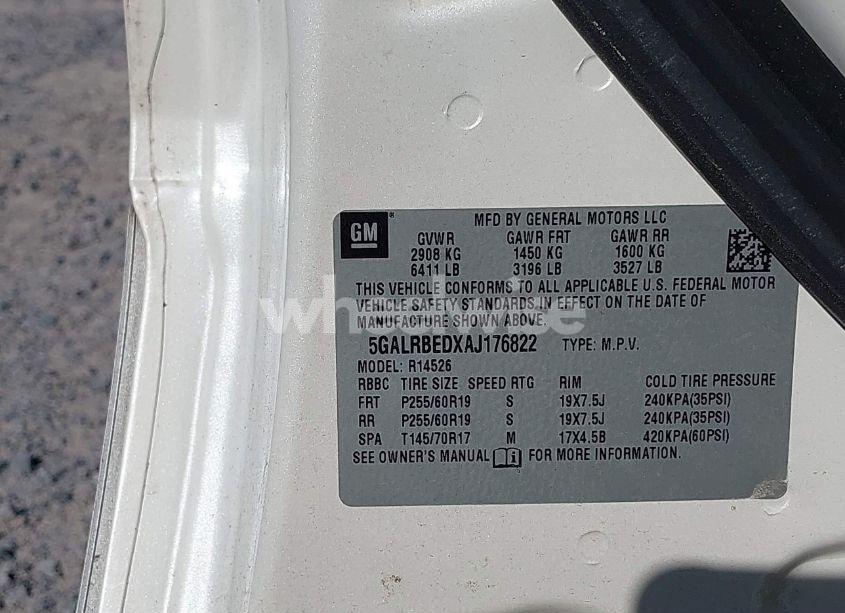 Photo 9 of 2010 Buick Enclave 1XL (VIN 5GALRBEDXAJ176822)