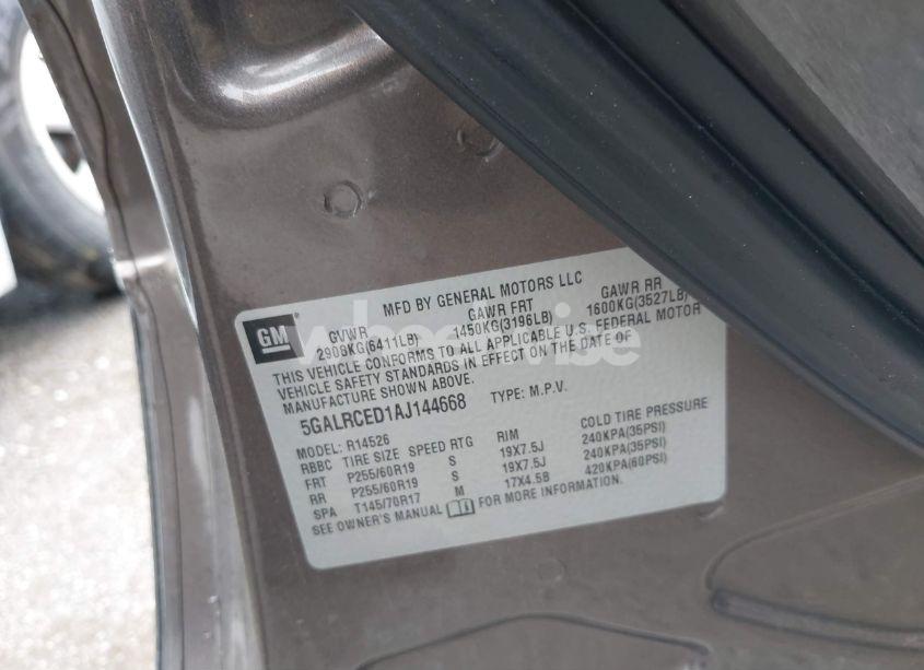 Photo 9 of 2010 Buick Enclave 2XL (VIN 5GALRCED1AJ144668)