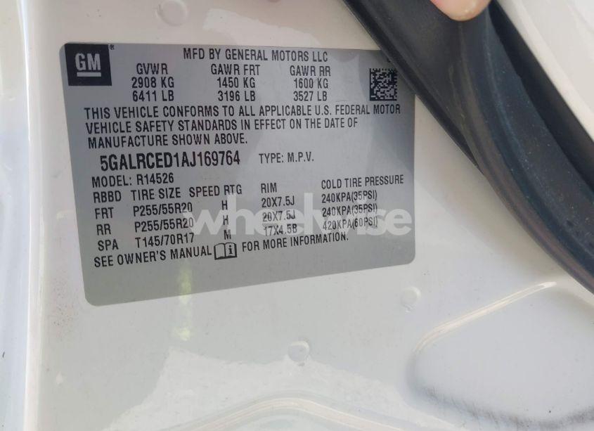 Photo 9 of 2010 Buick Enclave 2XL (VIN 5GALRCED1AJ169764)