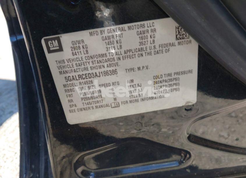 Photo 9 of 2010 Buick Enclave 2XL (VIN 5GALRCED3AJ186386)