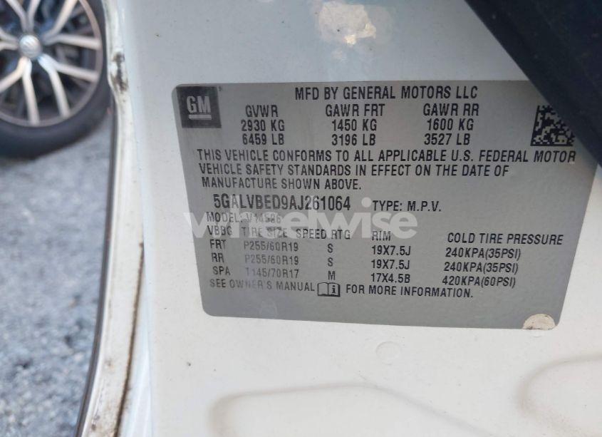 Photo 9 of 2010 Buick Enclave 1XL (VIN 5GALVBED9AJ261064)