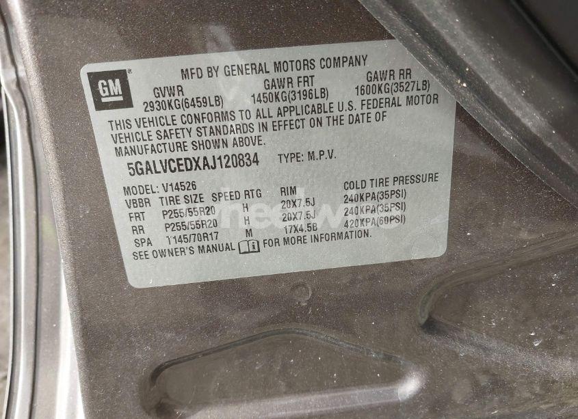 Photo 9 of 2010 Buick Enclave 2XL (VIN 5GALVCEDXAJ120834)