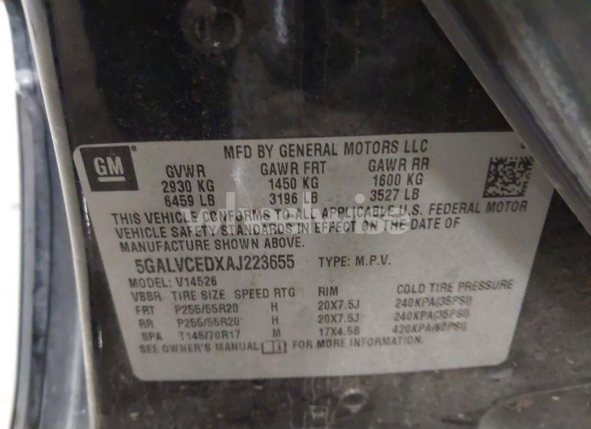 Photo 9 of 2010 Buick Enclave 2XL (VIN 5GALVCEDXAJ223655)