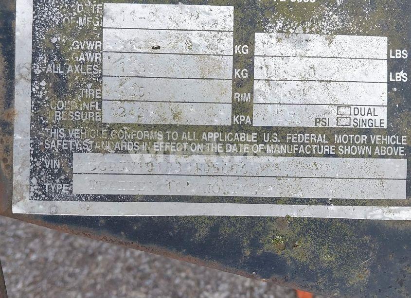 Photo 9 of 2003 C & H 5X10 TRAILER (VIN 5GPJN10183S105664)