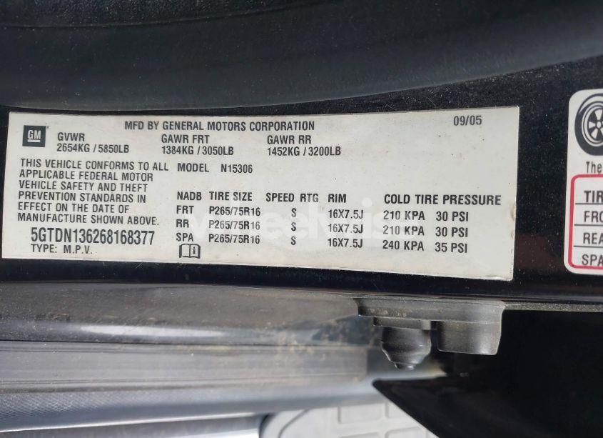 Photo 9 of 2006 Hummer H3 SUV (VIN 5GTDN136268168377)