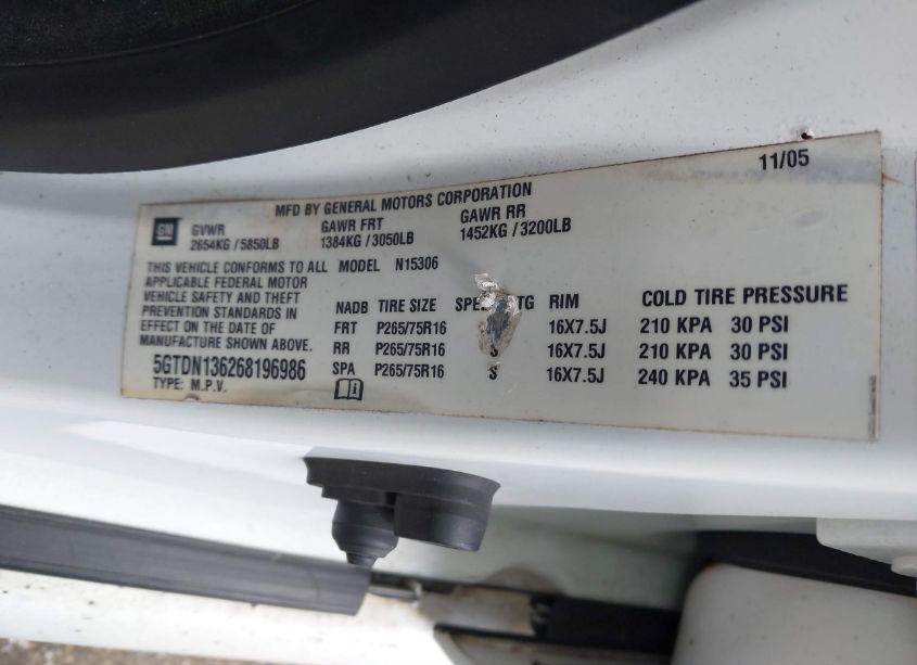 Photo 9 of 2006 Hummer H3 SUV (VIN 5GTDN136268196986)