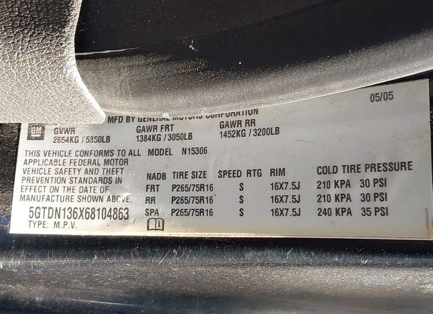 Photo 9 of 2006 Hummer H3 SUV (VIN 5GTDN136X68104863)