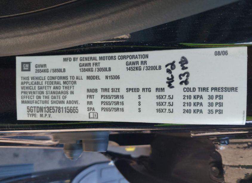 Photo 9 of 2007 Hummer H3 SUV (VIN 5GTDN13E578115665)