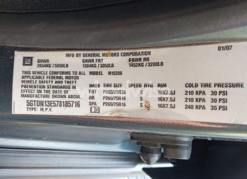 Photo 9 of 2007 Hummer H3 SUV (VIN 5GTDN13E578185716)