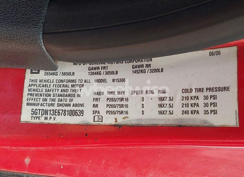 Photo 9 of 2007 Hummer H3 SUV (VIN 5GTDN13E678100639)